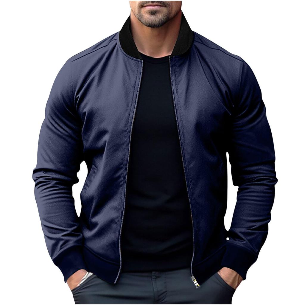 Men's Cotton Jacket Thin  Jacket Casual  Jacket With Zip Flight Jackett  Classic Outdoor Clothing