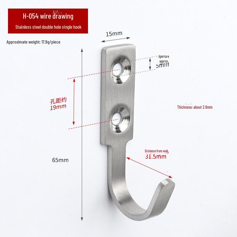 Stainless Steel Mini Single Clothes Hook for Wall