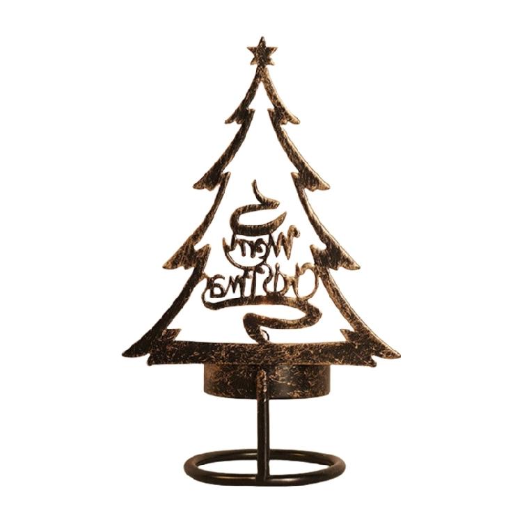 Nostalgischer Weihnachts-Kerzenhalter, Feine Details in Eisen-Kerzenständer für Wärme und Feier Wohnzimmer-Dekorationen