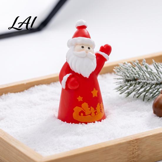Holiday Car Dashboard Decor 2Pcs Mini Christmas Figurine Santa Claus Snowman Dolls DIY Accessories for Micro Miniature Figures Landscape Dollhouse