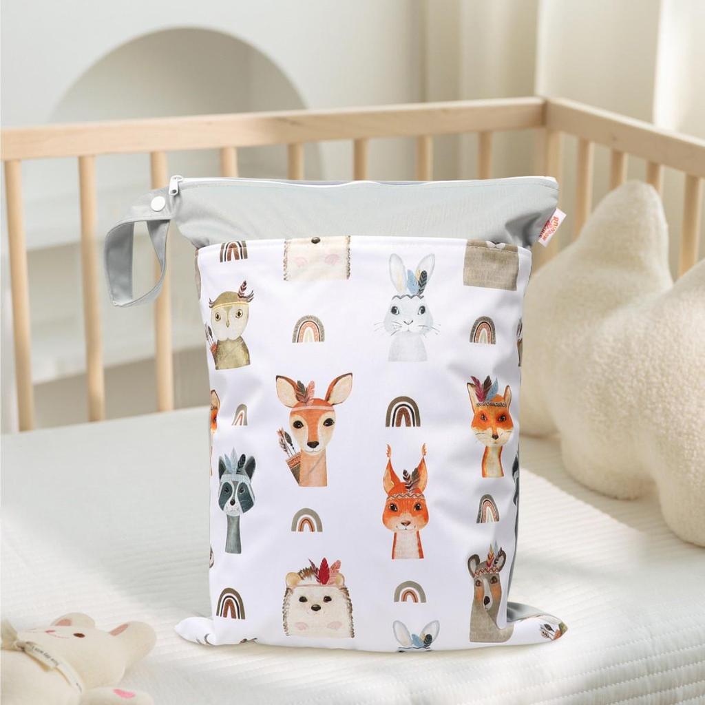 Nordic Dinosaur Baby Room Storage Bag - Waterproof Double Layer Wet/Dry Hanging Bag