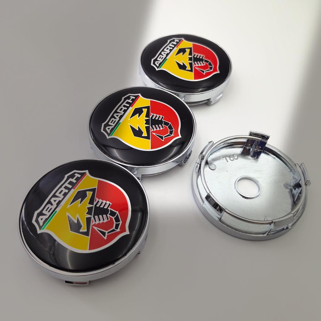 4ps 56mm/60mm 5.6cm/6cm Abarth logo car emblem Wheel Center Hub Cap auto Rim refit dust-proof badge covers styling accessories