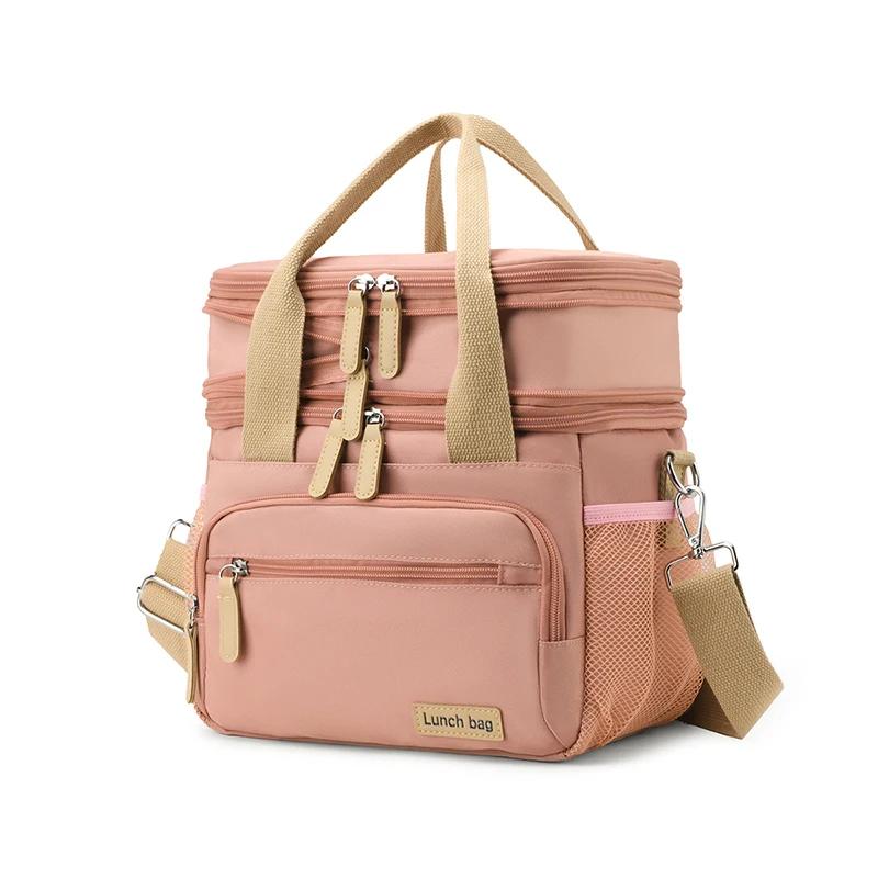 High Capacity Multifunctional Double Layers Tote Cooler Lunch Bags for Women Men Travel Picnic Lunch Box with Shoulder Strap 7590₽