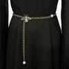 Antique Gold Bee & Pearl Waist Chain: European Retro Cincher Belt for Dresses