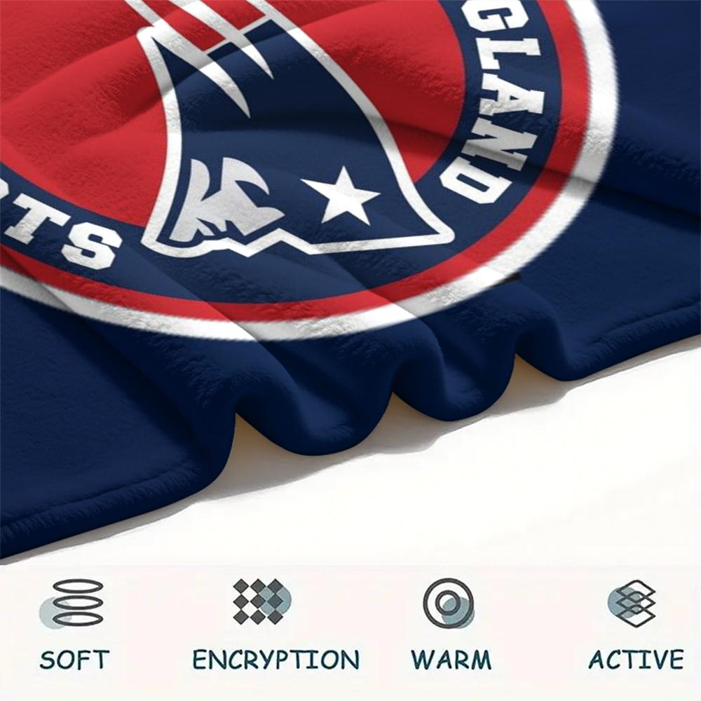 New England Patriots Print Flannel Blanket, High Quality Comfortable for All Seasons, Home Decor, Warmth and Comfort, Perfect for Christmas Gifts