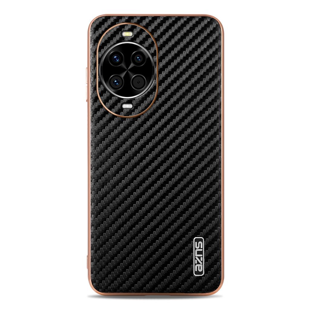 AZNS For Huawei nova 14 5G Case Electroplating Carbon Fiber Texture PU+TPU Phone Cover