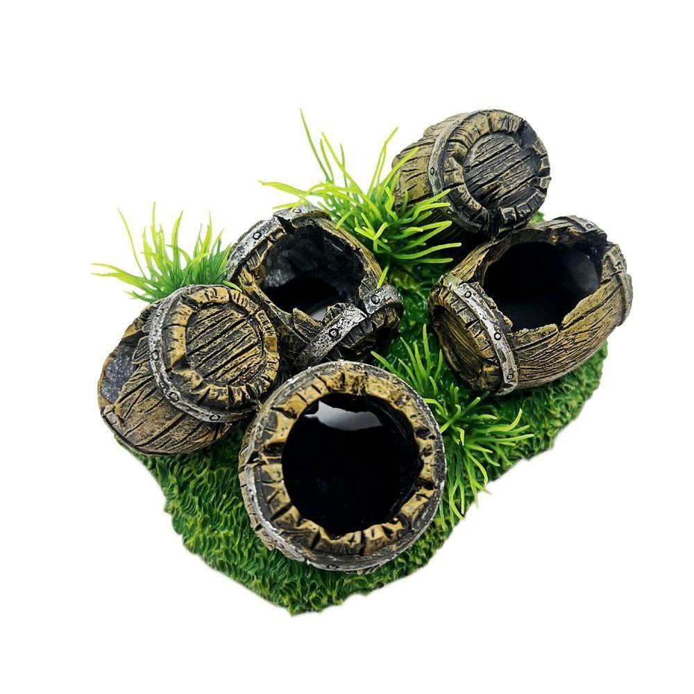 Resin Fish Tank Barrel Creative Aquatic Pets Shelter  Betta Cave Hiding Spawning Spot