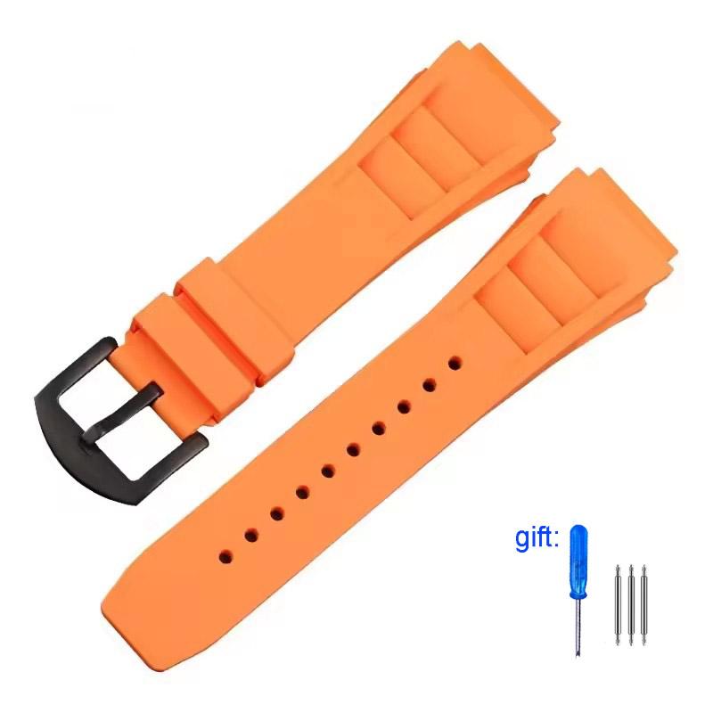 Green Red Black Gray Blue Fresh ear style Rubber Watchband For Richard Mille strap for RM011 Mille Bracelet Watch Band 25mm New