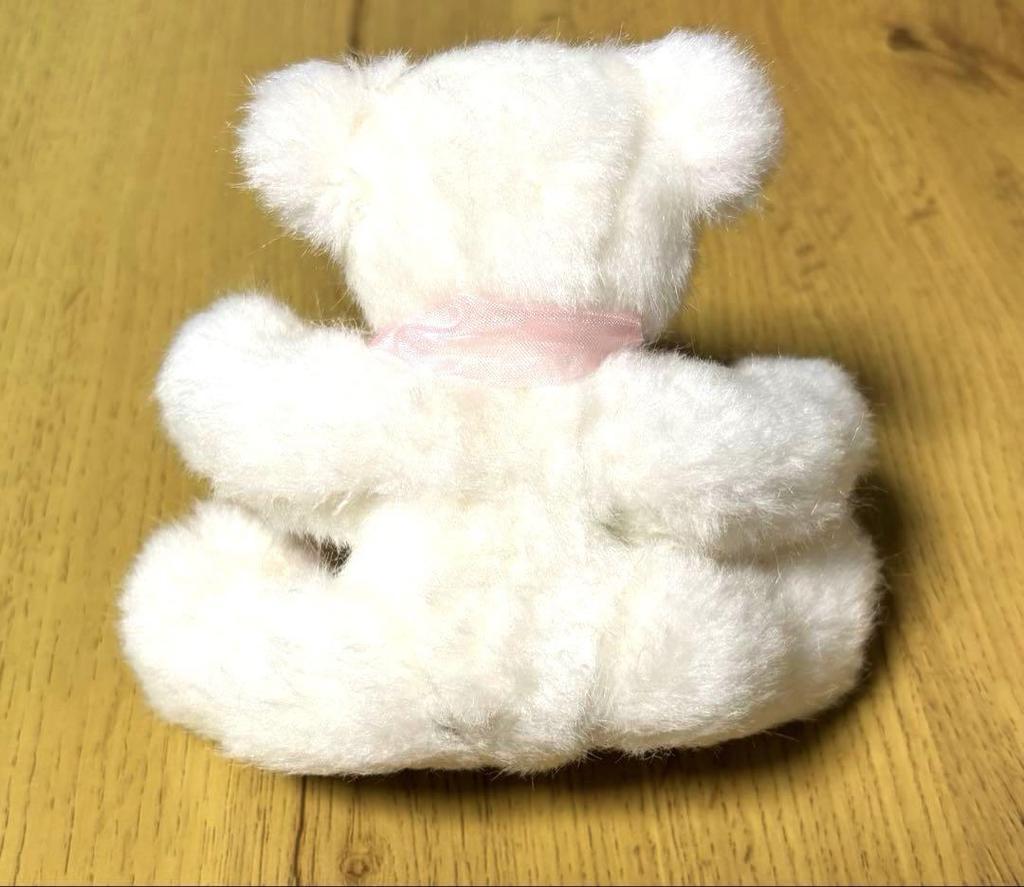 [USED] Limited-time Offer: White Stuffed Toy Teddy Bear Fiony White Pink Bear
