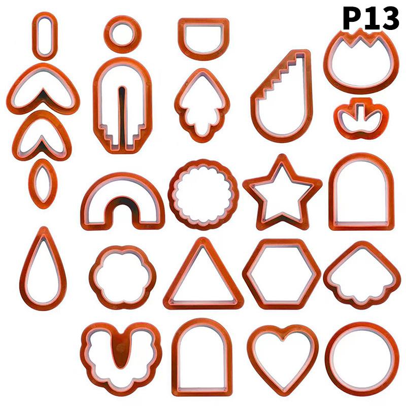 1Set Polymer Clay Earring Cutter Multiple Shapes Clay Cutter Geometric Shape Clay Pendant Polymer Clay Tool Cookie Cutter
