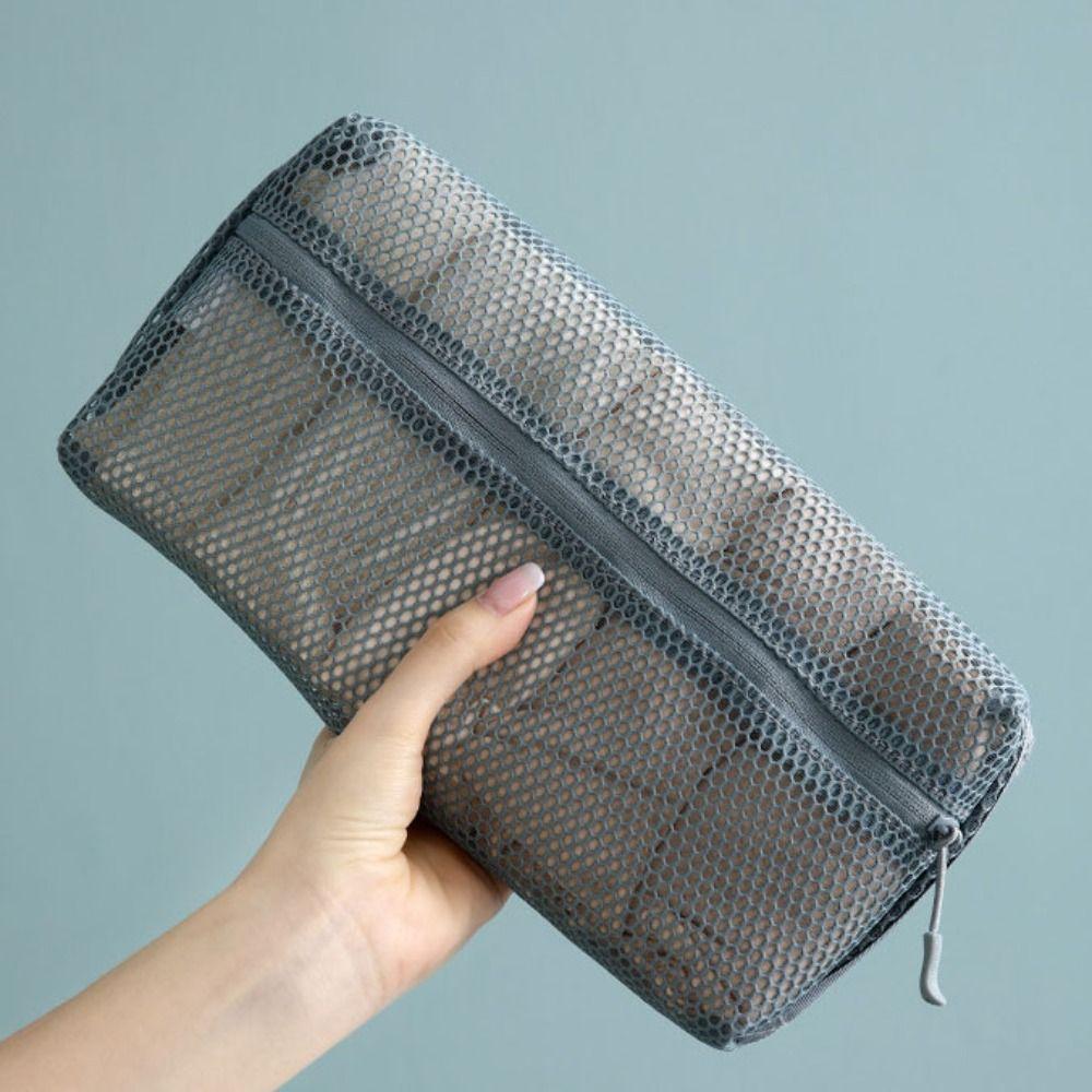 Zipper Mesh Cosmetic Bag Lipstick Bag Storage Toiletry Bag Casual Mesh Makeup Bag  Unisex