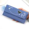 Fashion Fur Ball Wallet for Women Solid Color PU Leather Long Standard Wallets Butterfly Card Holders Purse Female Bag