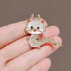 Cartoon Imitation Shell Dragon Brooch For Women Chinese Zodiac Dragon Badge Cute Animal Pins Clothing Accessories Jewelry Gift