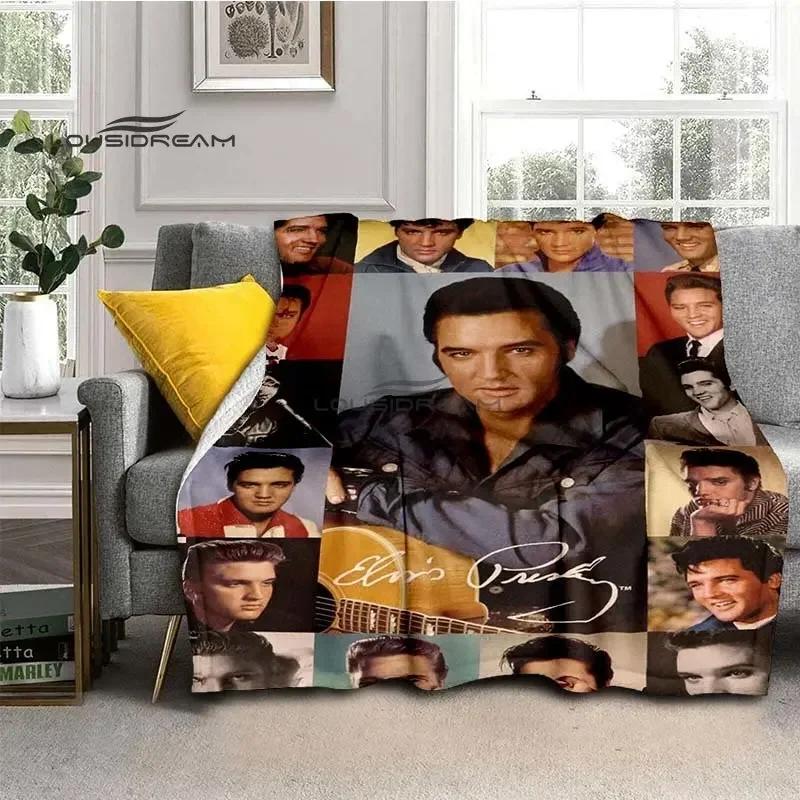 Elvis Throws Blanket 3D Printing Rock Singer Sofa Blanket Adults and Children Bedroom Living Room Decoration Blanket for Bed