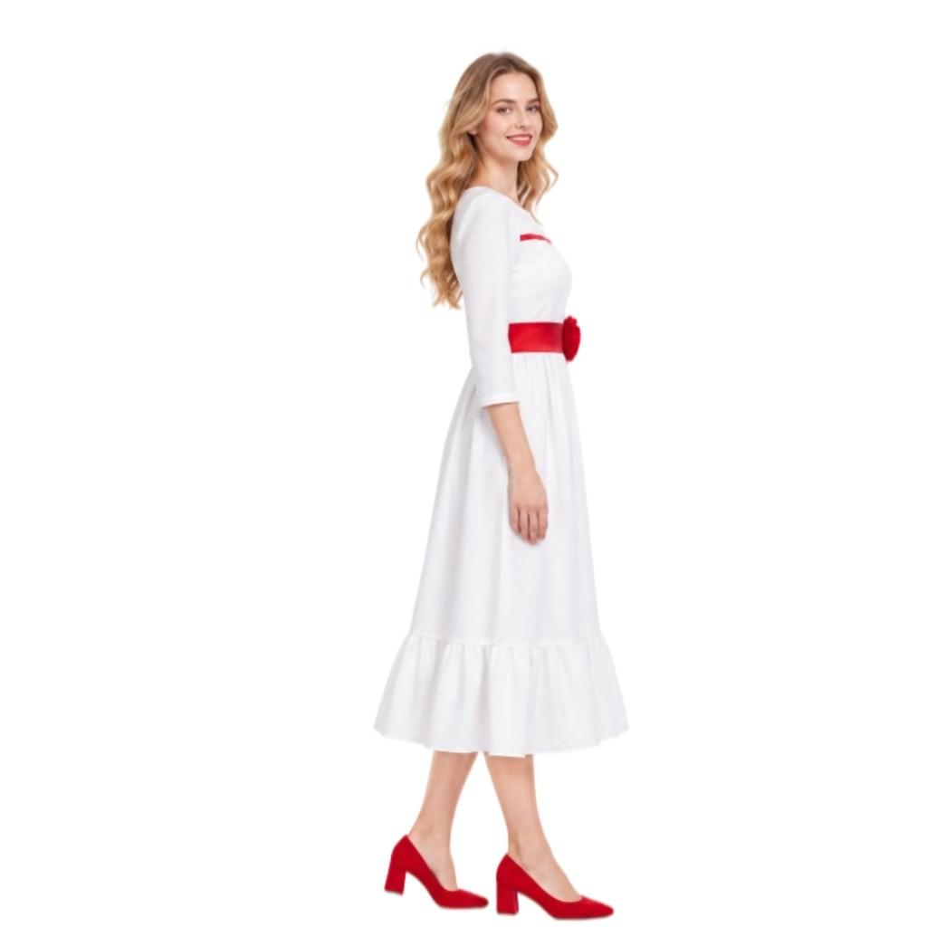 Annabelle Cosplay Costume For Halloween Ghost Doll Stage Performance In White Fabric