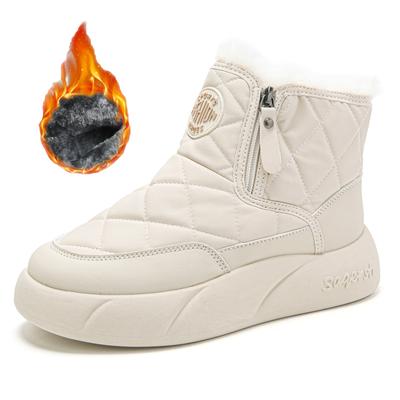 34-42 Women's Winter Plus Size Fashionable Double Zipper Thick Soled High Top Cotton Shoes Women's Snow Boots