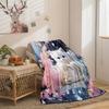 Cute Cat Flannel Digital Print Blanket Sofa Blanket Office Nap Blanket