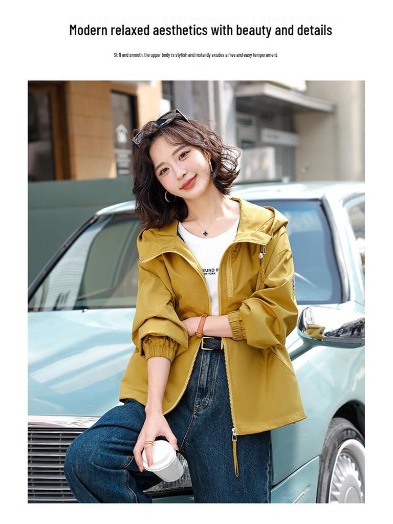 Brand New Women's Hooded Thin Jacket 2025 - Hot Style, Sunscreen, Loose Fit, Trendy Casual Outerwear