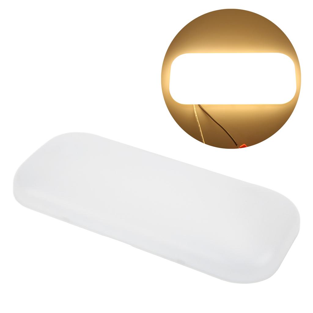 RV Interior LED Dome Lamp Oval Shape Warm White Light 12V 500LM 3000K for Truck Trailer BoatWithout Switch