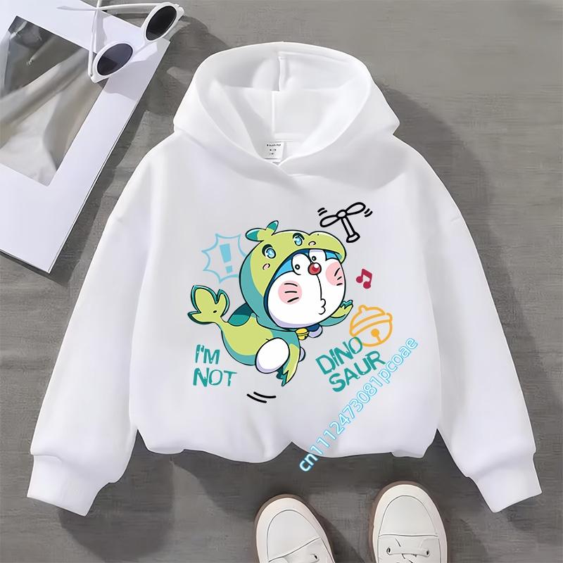 Doraemon children's hooded sweatshirt for boys, girls' casual top with cartoon print,long-sleeved,suitable for autumn and winter
