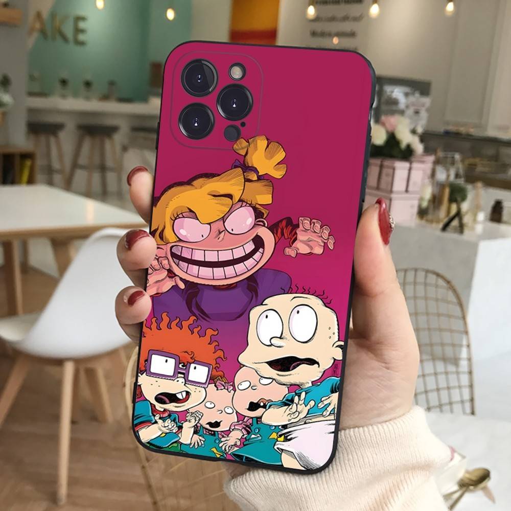 Cartoon Funny R-Rugrats Phone Case For Iphone 17 16 15 14 13 12 11 Pro Max Plus Black Shell Cover Case