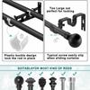 Curtain Rod Bracket,Adjustable Curtain Rod Holder,Double Curtain Brackets Wall Mount Curtain Rod Hook for Living Room