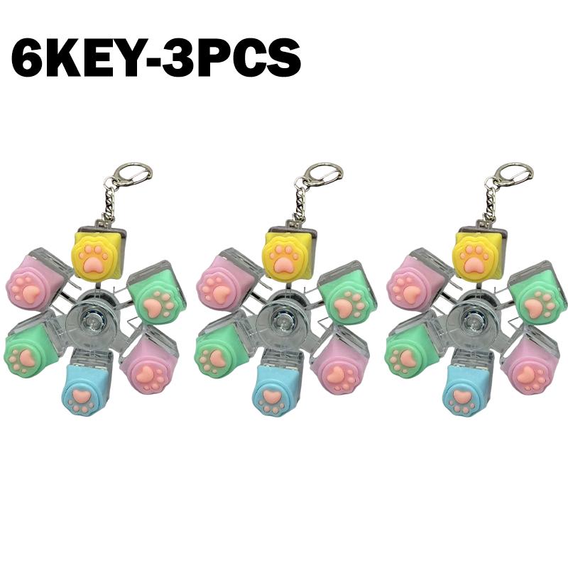 Cat Paw Keycap Keychain Fidget Spinner Mechanical Keyboard Style Stress Relief Toy Portable Keyring for Office Desk Anxiety Gift