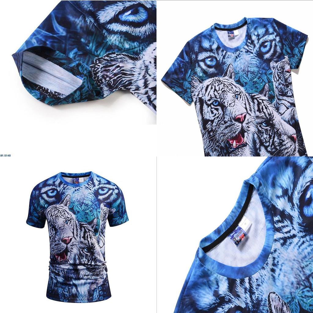 Premium Quality 3d Printed White Cotton Tiger T-shirt For Men And Women With Timeless Style