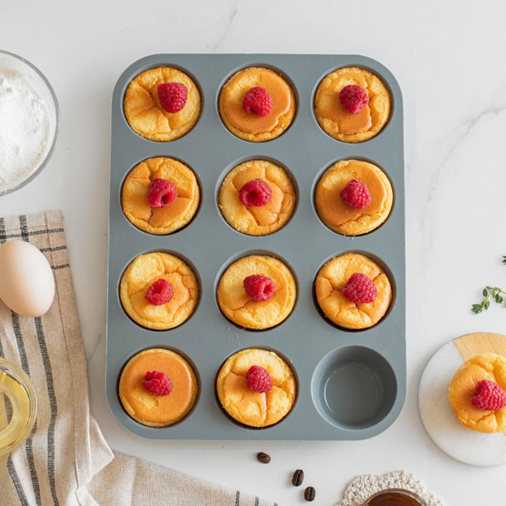 12 Holes Silicone Baking Mold for Baking 3D Bakeware Chocolate Round Sphere Mold Cupcake Pan Cake DIY Muffin Kitchen Tool