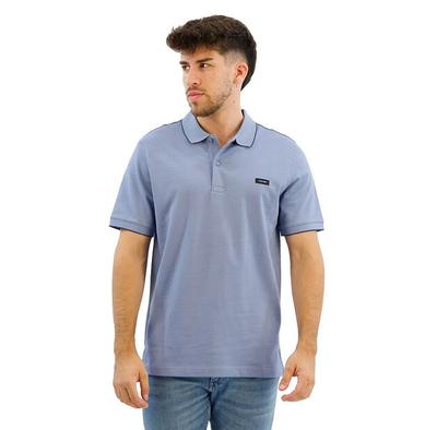 Polo de manga curta com debrum em piquê elástico