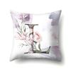 Polyester Pillowcase Home Watercolor Flower Print Pillowcase 26 English Letters Bedside Cushion Cover