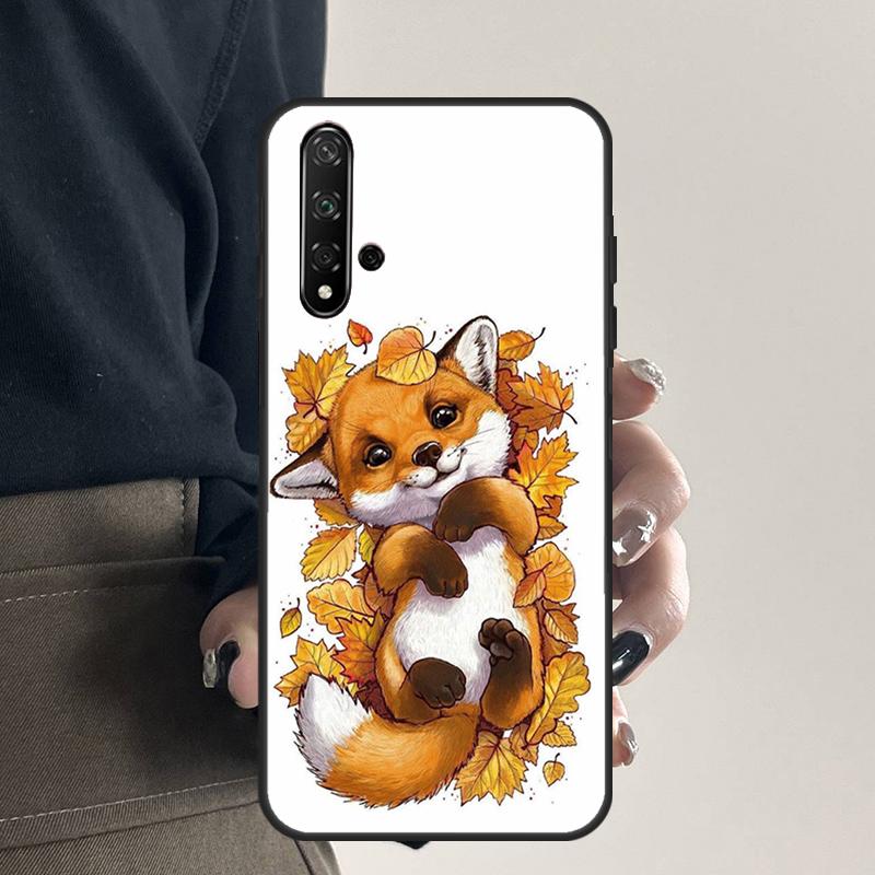 Autumn Leaves Fall Fox For Huawei Nova Y70 Y90 Y60 Y61 Y91 Y72 9 10 SE 12i 12s 11i 5T P60 Pro P20 P30 P40 Lite Case