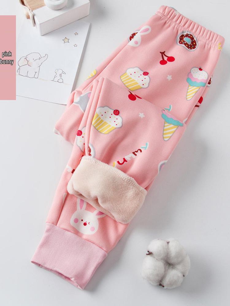 Kids' Fleece-Lined Winter Pants - Warm Base Layer for Boys & Girls with Ankle Cuffs