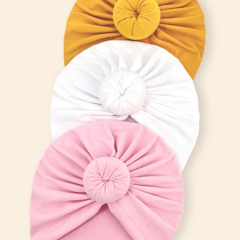New Children's Hat, Baby 3-color Combination Donut Indian Pullover Hat, Baby Ball Ball Hat