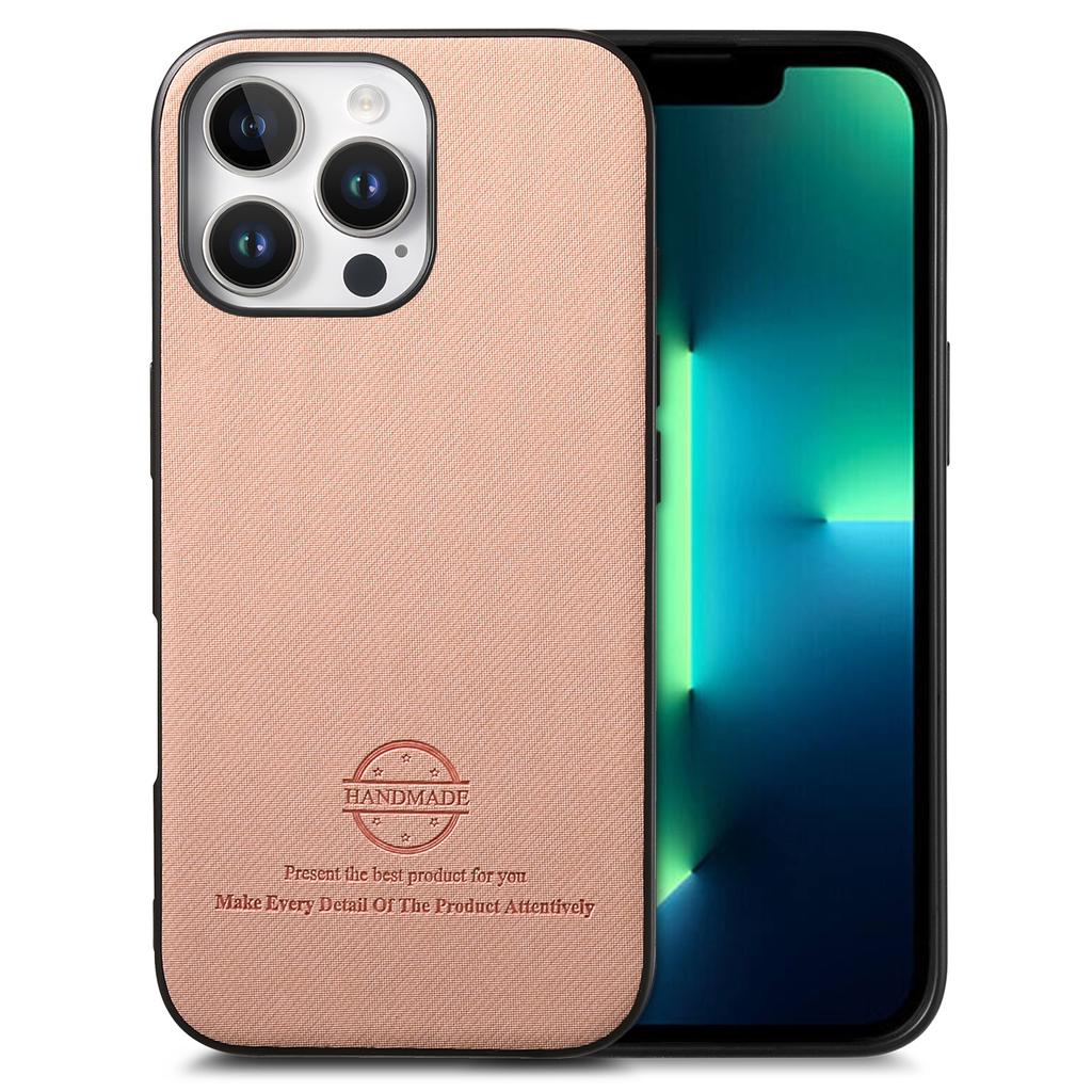 For iPhone 13 Pro Max Case Cloth Texture Leather+PC+TPU Anti-Drop Phone Cover