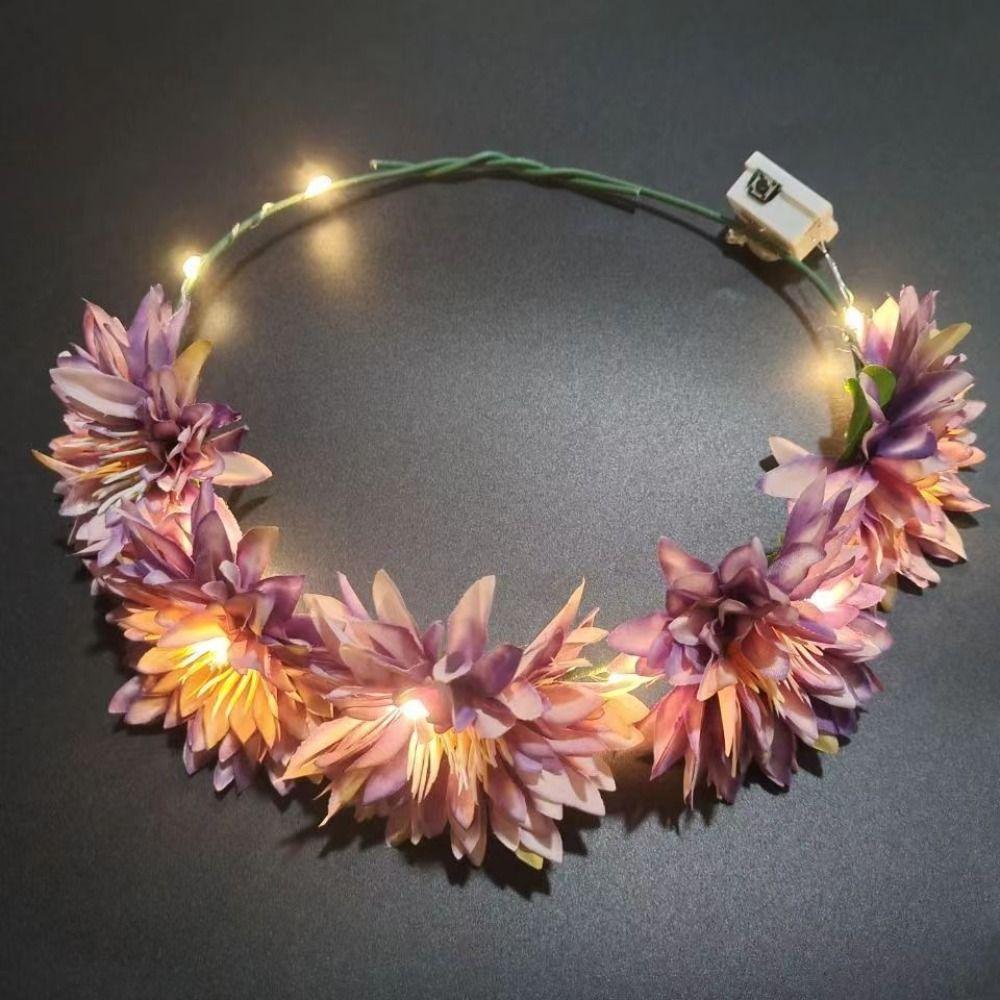 For Bride Vacation For Bridesmaid Beach Headband Flower Crowns Glowing Wreath Wreath Headband