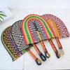 Seagrass Woven Straw Fan Wall Hanging Simple Elements Colored Wall Decoration Daily Summer Hand Crank Fan