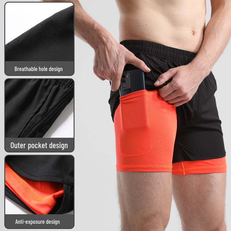 Men's Quick-Dry Double-Layer Running Shorts