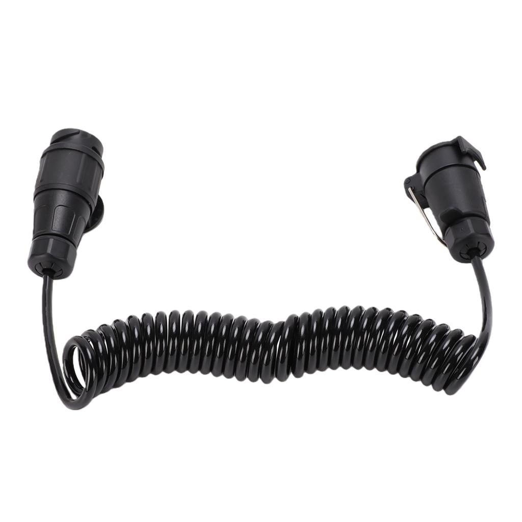 13 Pin Plug to 7 Pin Socket Trailer Power Extension Cable 9.84FT Coiled Trailer Wiring Adapter for RVs Trailers