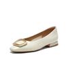 BASTO Women's Commuter Square Toe Low Block Heel Pumps with Metal Buckle