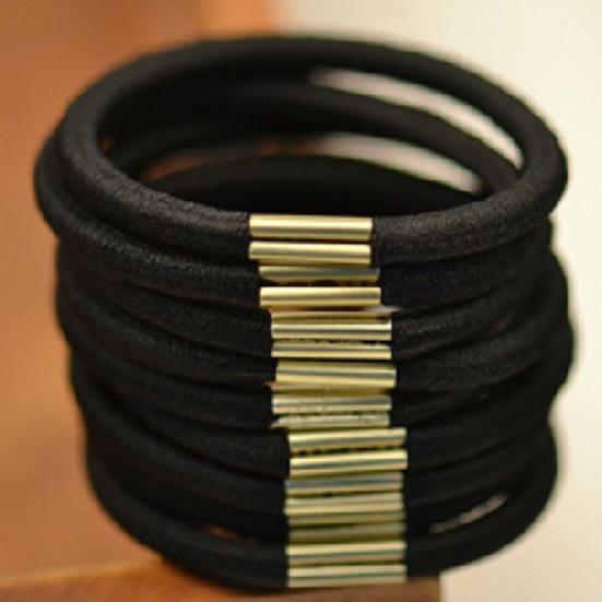 10ks Dívčí černé elastické spony do vlasů Pásek provaz Držák na culík Náramky Scrunchie