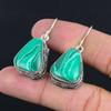 Malachite Stone Dangle Drop Unique New Vintage Heart Chakra Earrings 925 Silver
