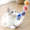 Felt Star Feather Teaser Stick Colorful Soft Hairball Star Cat Teaser Stick for Home Yellow