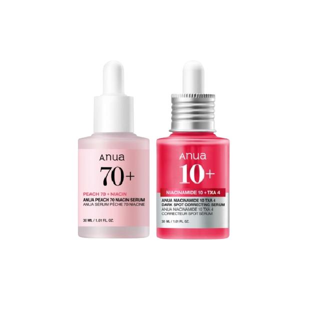 Anua Peach 70 Niacin Serum & Niacinamide 10% TXA 4% Duo Set 30ml+30ml