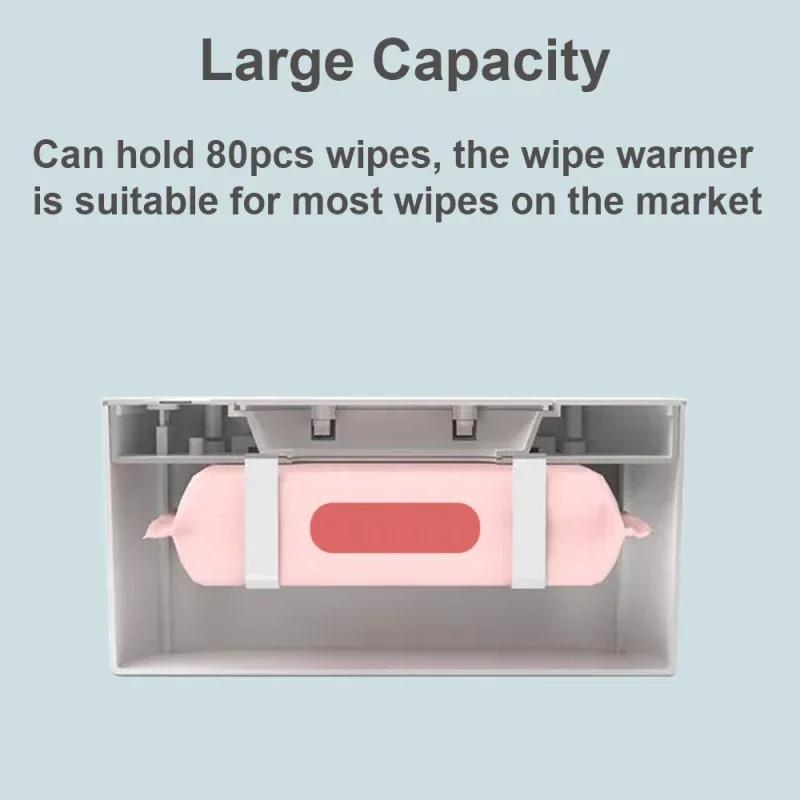 Baby Wipe Warmer with Digital Display Large Capacity Baby Wet Wipes Warmer Dispenser USB Powered, Adjustable Temperature Heating