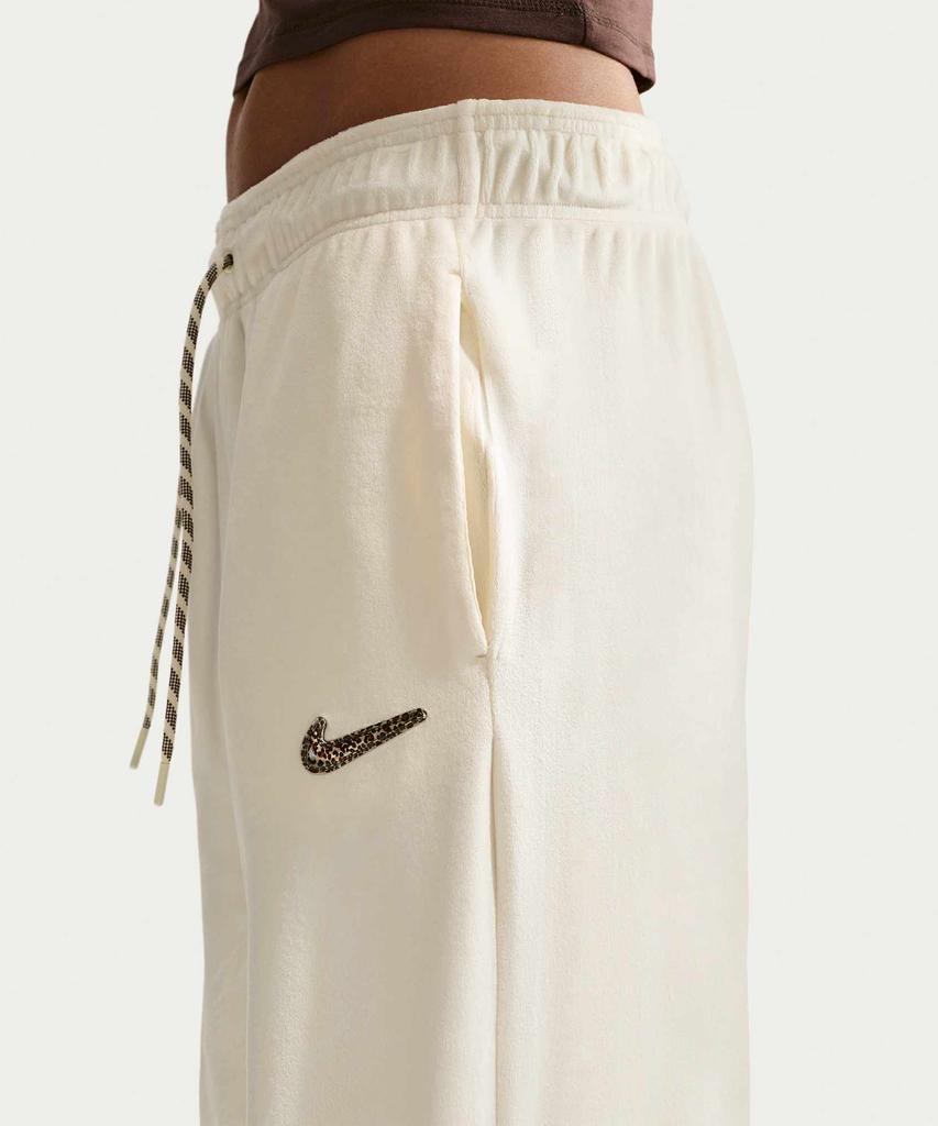 NIKE Sportswear High-Waisted Wide-Leg Velour Pants W - Coconut Milk / Iq0681-113