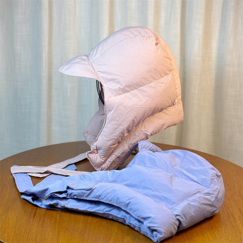 Rain and Snow-proof Down Hat for Women and Men, Suitable for Riding Electric Bikes In Autumn and Winter, with Added Fleece Lining, Thickened for