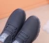 Men's Winter Cotton Shoes with Woven and Velvet Design, Slip-On Sports Casual Boots