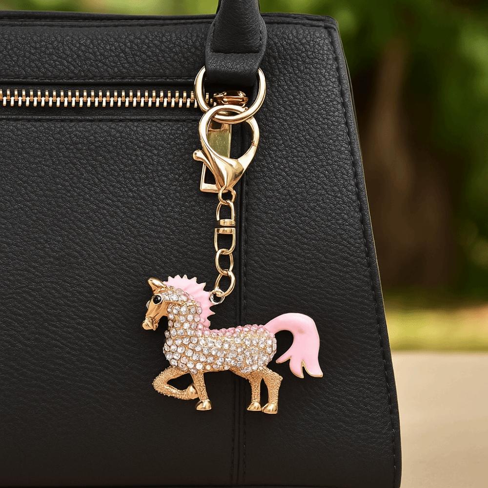Colorful Horse Pendant Keychain Metal Animal Key Ring Horse KeyChain  Backpack Decoration