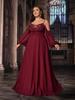 2025 Chiffon Off-Shoulder Brautjungfernkleid in Übergröße
